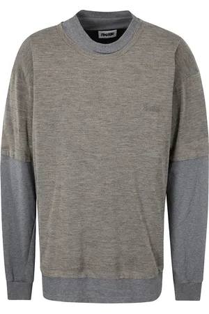 MAGLIANO Sweathshirts & Hoodies, Herre, Grå, S, Uld, Uld Langærmet Polstret T-Shirt