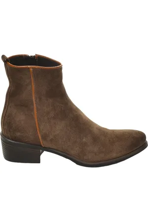 HUNDRED 100 Sko, Dame, Brun, 37 EU, Læder, Western-stil Ankelstøvler i Sand Ruskind