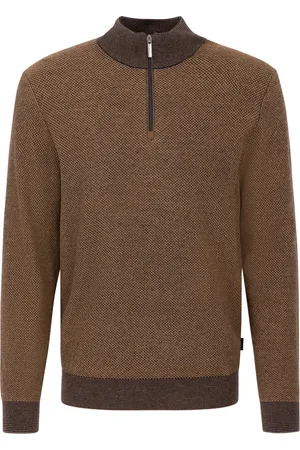 Bugatti Strik, Herre, Brun, M, Brun Sweater