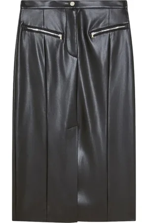 Patrizia Pepe Nederdel, Dame, Sort, M, Polyester, Sort midi-nederdel med lynlåslommer