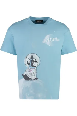 MCM Top, Herre, Blå, XS, Uld, Stilfuldt T-shirt