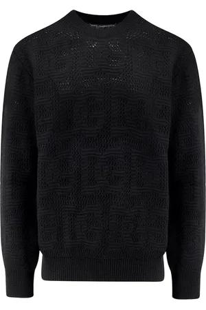 Dolce & Gabbana Strik, Herre, Sort, M, Uld, Stilfuld Pullover Sweater