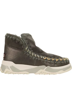 Mou Sko, Dame, Grøn, 41 EU, Uld, Stilfulde Eskimo Trainer Overstitching Sko