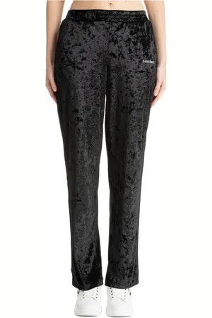MC2 SAINT BARTH Bukser, Dame, Sort, M, Polyester, Mid Waist Plain Sweatpants med Elastisk Talje
