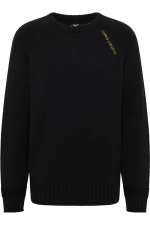 Carlo Colucci Strik, Herre, Sort, 2XL, Uld, Urban Statement Sweater