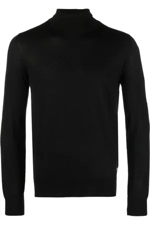 BRIONI Strik, Herre, Sort, 4XL, Cashmere, Luksus Cashmere Silk Rollneck Sweater