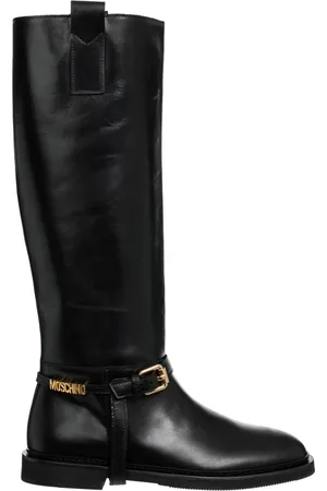 Moschino Sko, Dame, Sort, 37 EU, Læder, Moderne Unifarvede Støvler