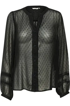 Cream Bluser & Skjorter, Dame, Sort, 3XL, Uld, Pitch Skjorte med V-Hals