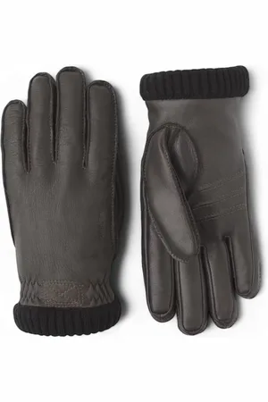 Hestra Tilbehør, Herre, Brun, 11 IN, Polyester, Deerskin Primaloft Rib Handsker, Mørkebrun