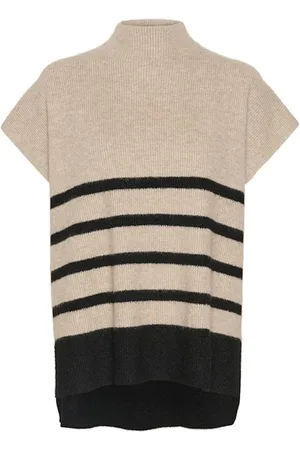 Cream Strik, Dame, , S/M, Uld, Stribet Strik Slipover Sweater