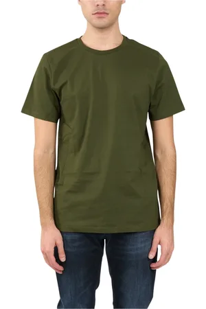 Dondup Top, Herre, Grøn, L, Bomuld, Jersey T-shirt med broderet ryg