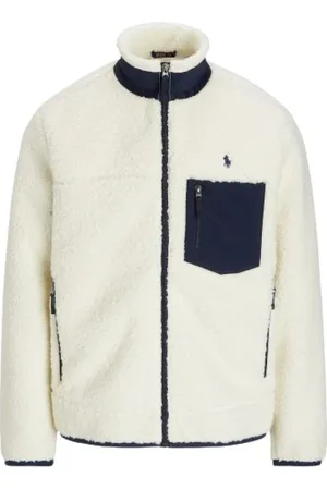Ralph Lauren Jakke, Herre, , L, Uld, Hybrid Fleece Jakke med Kontrastdetaljer