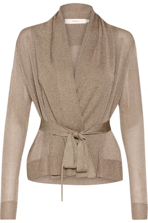 INWEAR Strik, Dame, Gul, M, Uld, Guld Kort Cardigan med Glimmer