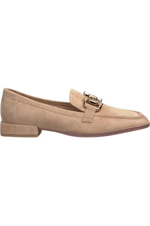 Alma en Pena Sko, Dame, Brun, 40 EU, Læder, Flad loafersko med stigbøjler