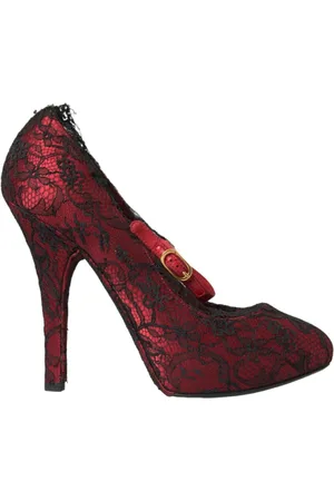 Dolce & Gabbana Sko, Dame, Rød, 39 EU, Satin, Rød Satin Blonde Mary Jane Pumps
