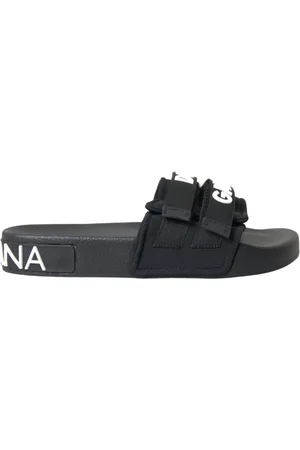 Dolce & Gabbana Sko, Dame, Sort, 35 EU, Polyester, Sort Neopren Slides