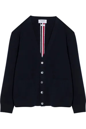 Thom Browne Strik, Herre, Blå, M, Uld, Kort Cardigan Sweater