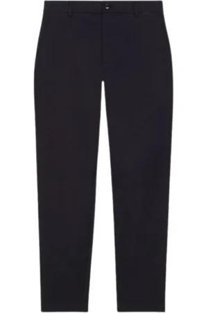 Calvin Klein Bukser, Herre, Sort, W36, Uld, Sort Sateen Elastiske Bukser