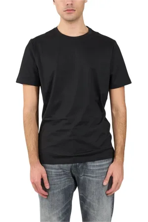 Dondup Top, Herre, Sort, L, Bomuld, Jersey T-shirt med broderet ryg