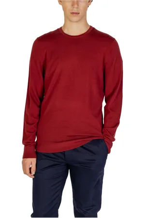 Calvin Klein Strik, Herre, Rød, M, Uld, Uldstriktrøje, Rund Hals, Bordeaux