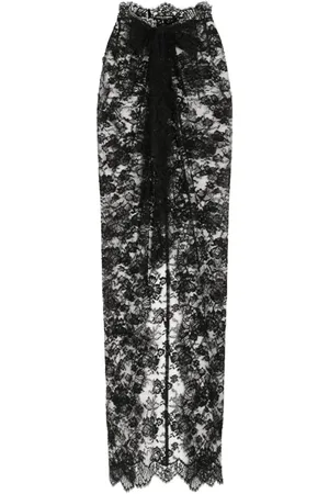 Dolce & Gabbana Nederdel, Dame, Sort, XS, Bomuld, Sort Blonde Nederdel Bomuldsblanding