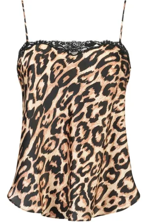 Mes Demoiselles Top, Dame, Flerfarvet, M, Leopard Silke Blonde Top