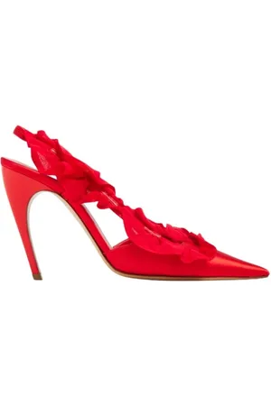 Nensi Dojaka Sko, Dame, Rød, 37 EU, Satin, Røde Satin Slingback Hæle