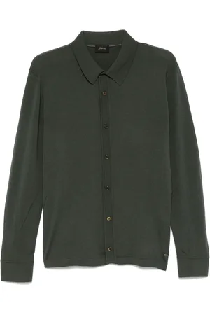 BRIONI Skjorte, Herre, Grøn, XL, Uld, Luksus uld polo skjorte