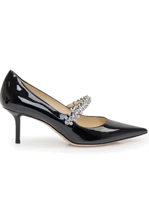 Jimmy Choo Sko, Dame, Sort, 35 EU, Læder, Sort læderpumpe med krystaller