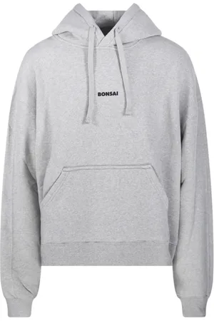BONSAI Sweathshirts & Hoodies, Herre, Grå, L, Bomuld, Klassisk Box Logo Hættetrøje Sweatshirt