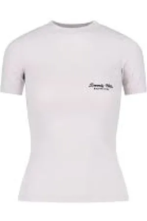 Balenciaga Top, Dame, Hvid, L, Bomuld, Afslappet Bomuld T-shirt