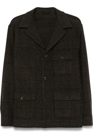 Finamore Jakke, Herre, Brun, XL, Uld, Ternet Brun Uldjakke