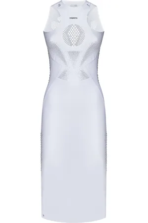 COPERNI Kjole, Dame, Hvid, L, Nylon, Hvid Midi Kjole med Cut-Out