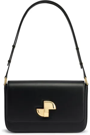 Patou Taske, Dame, Sort, ONE SIZE, Uld, Sort Læder Skuldertaske Guld-tone Hardware