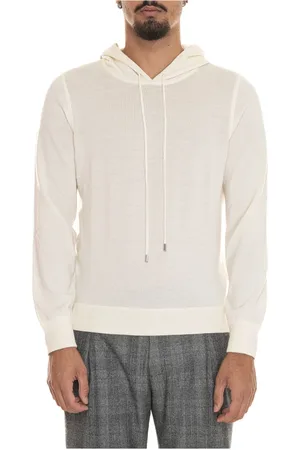 Gran Sasso Sweathshirts & Hoodies, Herre, Hvid, L, Uld, Merino uld hættetrøje