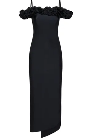 COPERNI Kjole, Dame, Sort, XS, Bomuld, Sort Blomstret Rynket Kjole