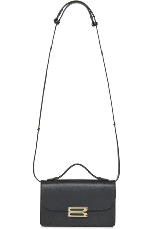 Victoria Beckham Taske, Dame, Sort, ONE SIZE, Uld, Sort læder skuldertaske med B spænde