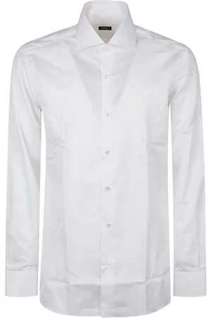 BARBA Skjorte, Herre, Hvid, 3XL, Uld, Stilfuld Langærmet Hals Skjorte