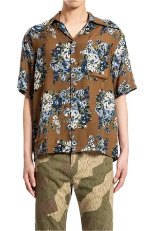 KAPITAL Skjorte, Herre, Brun, M, Rayon, Silk Rayon Aloha Krave Skjorte