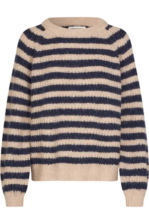 Lollys Laundry Strik, Dame, Blå, S, Uld, Hyggelig Jumper med Pufærmer