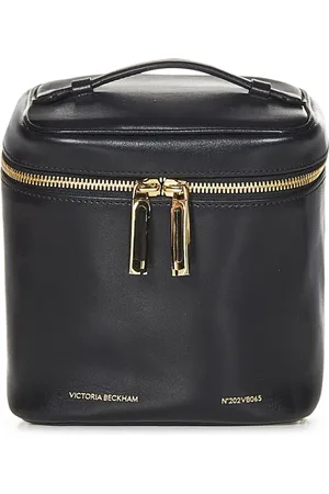 Victoria Beckham Taske, Dame, Sort, ONE SIZE, Uld, Sort lædertaske med guld detaljer