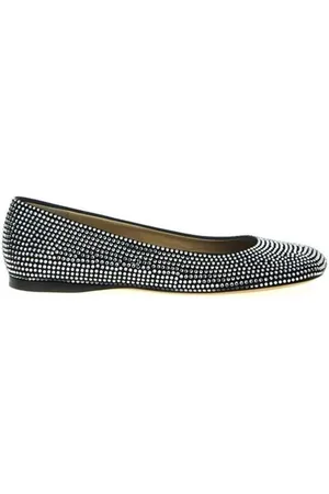 Loewe Sko, Dame, Sort, 36 EU, Sorte Ballerina Flats med Strass Pynt