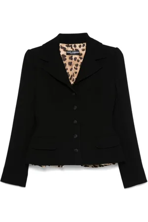Dolce & Gabbana Jakke, Dame, Sort, L, Uld, Sorte Frakker til Kvinder