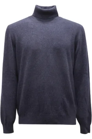 Gran Sasso Strik, Herre, Blå, M, Turtleneck Sweater