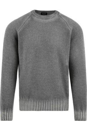 DRUMOHR Strik, Herre, Grå, XL, Uld, Grå Sweaters til Mænd