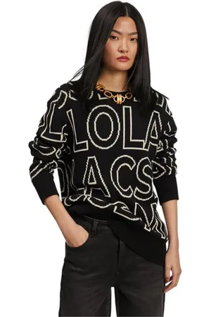 Lola Casademunt Strik, Dame, Sort, M, Sort Kvinders Jersey Top