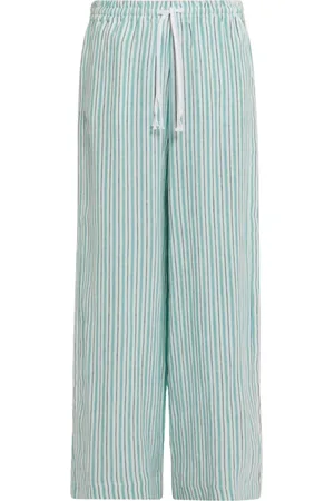 Persona by Marina Rinaldi Bukser, Dame, Grøn, 3XL, Linned, Stribede Linnedbukser