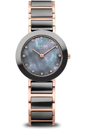 Bering Tilbehør, Dame, Sort, ONE SIZE, Uld, Kvinders keramisk ur 29 mm rustfrit stål armbånd 11429-769