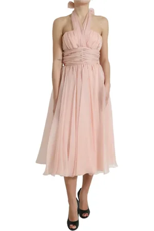 Dolce & Gabbana Kjole, Dame, Lyserød, 2XS, Chiffon, Maxi Dresses