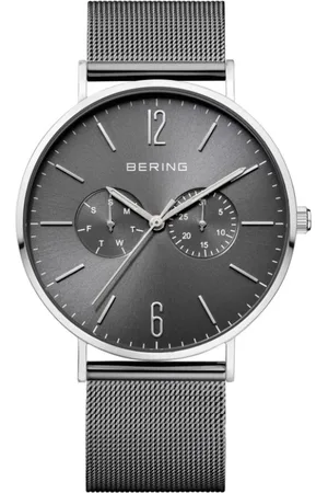 Bering Tilbehør, Herre, Grå, ONE SIZE, Læder, Herreur Classic 40 mm Armbånd Milanese 14240-309